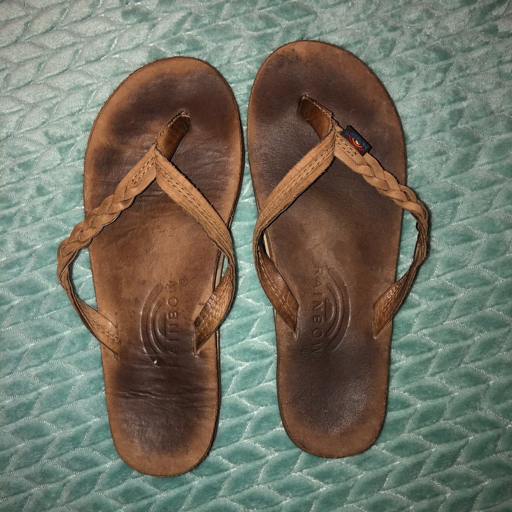 Rainbows flip flops